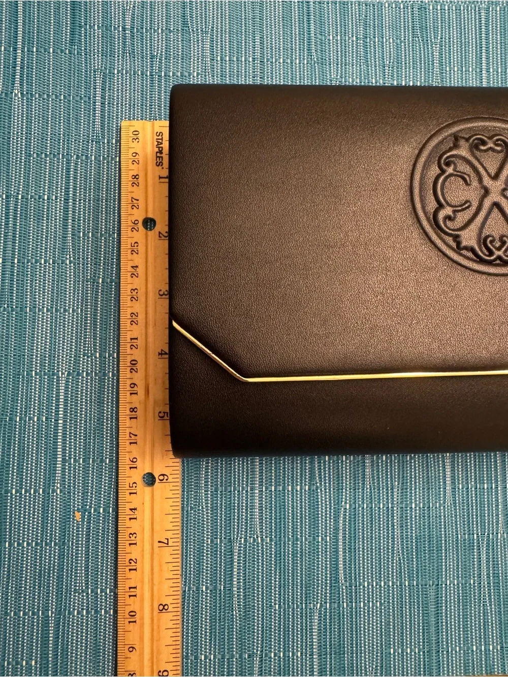 CXL by Christian Lacroix Black Clutch Detachable Chain Strap Gold Snap 9”x6”